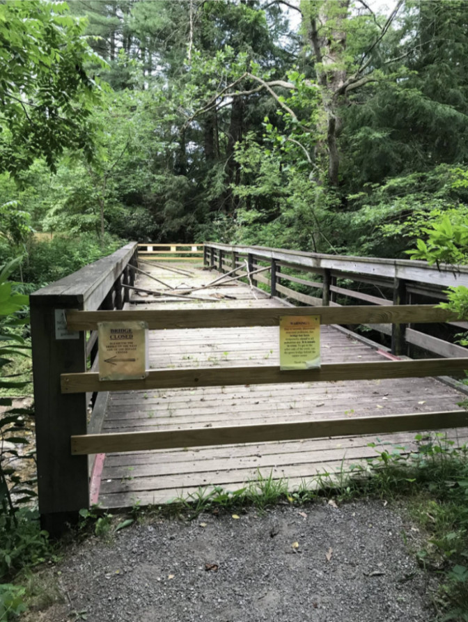 Photo Bridge closed over the river.